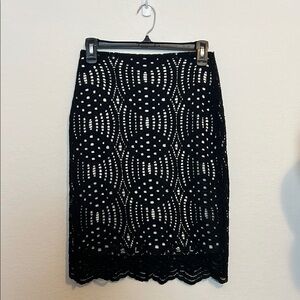 Forever 21 Black Embellished Midi Pencil Skirt for Cocktail